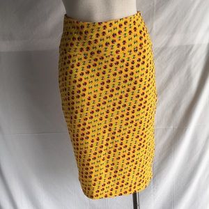 LulaRoe yellow geometric pattern skirt szM